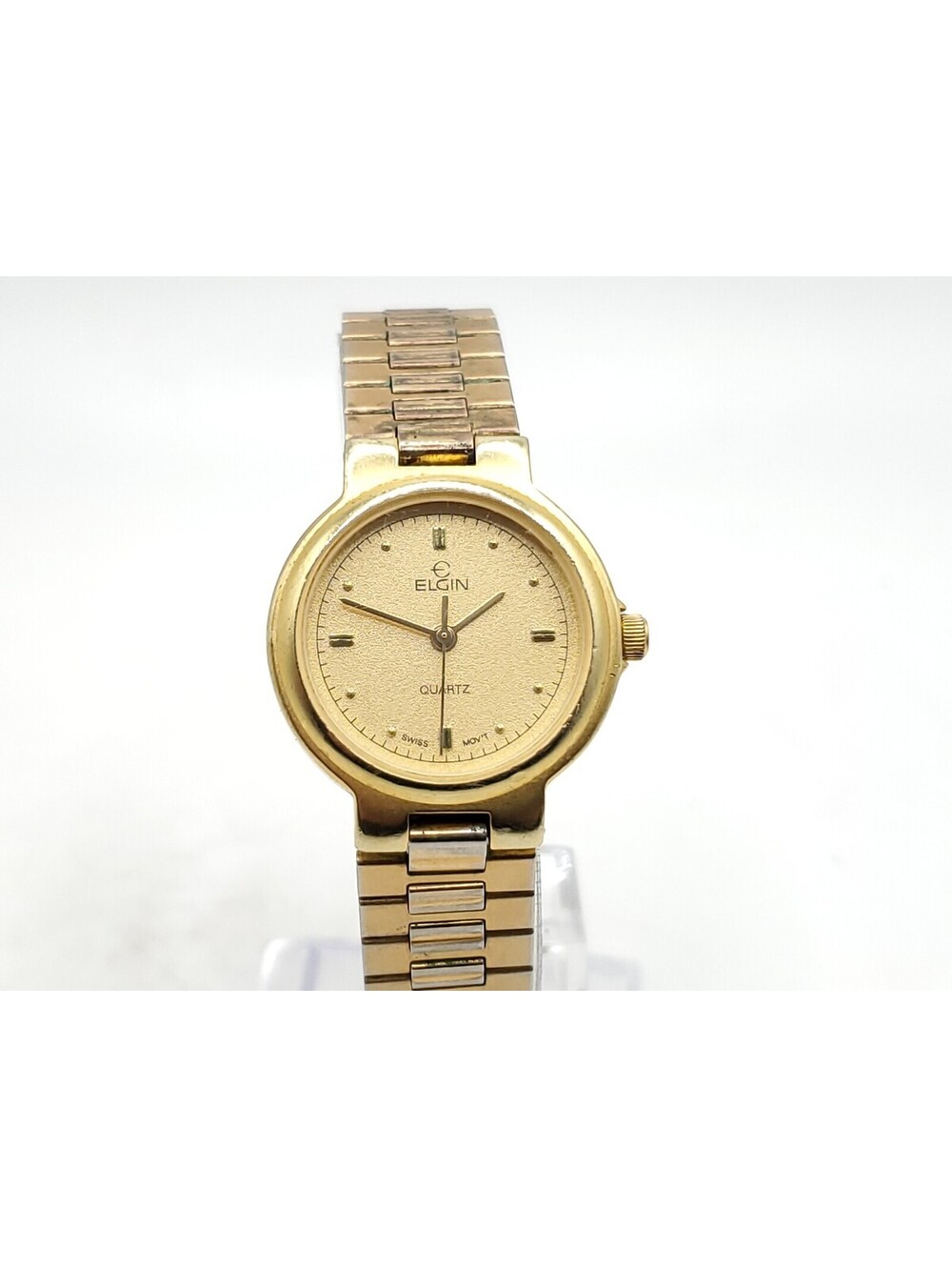 Vintage Elgin Quartz Womens Watch New Battery Gold Tone Adjustable Band 24mm